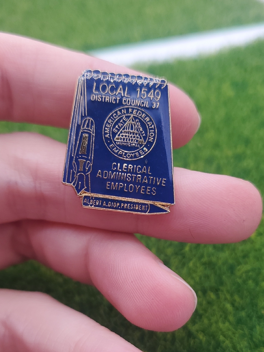 Local 1549 Clerical Administrative Employees Blue & Gold Enamel Pin B910